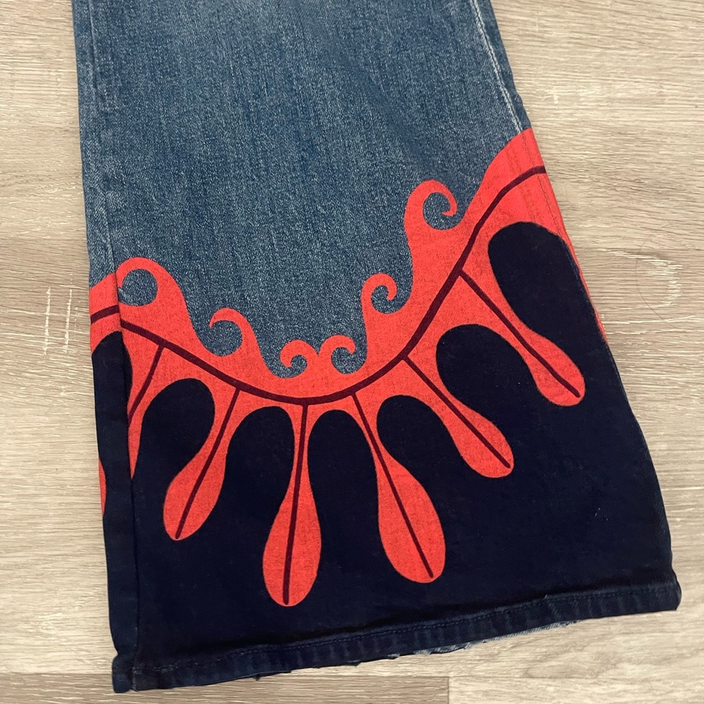 MOTHER x La Doublej The Tomcat Roller Printed Flare Jeans - Picture 3 of 9
